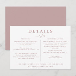 Uppgifter om Botaniska Gren Dusty Mauve Ro Bröllop Inbjudningar