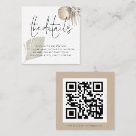 Uppgifter om Bröllop i Boho Pampas Grass QR-kod Tilläggskort