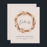 Uppgifter om bröllop i den moderna boho lada pampa<br><div class="desc">Det moderna bohemiska,  naturliga jaktpampasgräset snyggt bröllop-detaljkortet.</div>