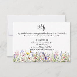 Uppgifter om Bröllop i färgämnet Wildblommor Inbjudningar