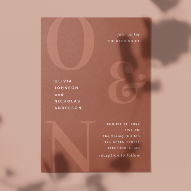 Uppgifter om bröllop QR-kod för Terracotta fet typ Inbjudningar (Skapare uppladdad)