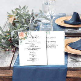 Uppgifter om bröllopsprogrammet för grönt  i blomm