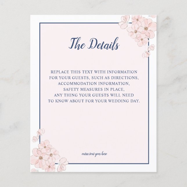 UPPGIFTER OM BUDGETEN Rosa Glitter Navy Blommigt B (Framsida)