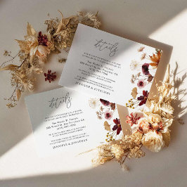 Uppgifter om Burgundy Fall Botanical Bröllop Tilläggskort