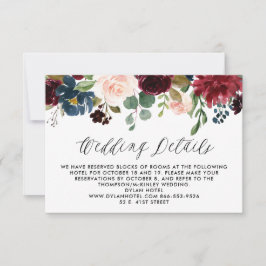 Uppgifter om Burgundy och Blue Blommigt Garland Br OSA Kort