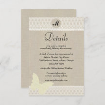 Uppgifter om Burlap och Snöre Monogram Bröllop