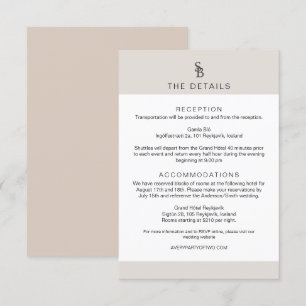 Uppgifter om CARMEN Passport Stil Monogram Bröllop Inbjudningar