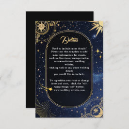 Uppgifter om Celestial sol och måne bröllop Tilläggskort