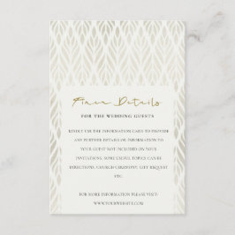 UPPGIFTER OM CHIC MODERN ART DECO SILVER IVORY BRÖ TILLÄGGSKORT