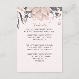 Uppgifter om dammiga rosa grått-blommor, knoppar o tilläggskort