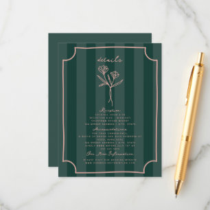 Uppgifter om den botaniska Blommigten Grönt Rand B Tilläggskort
