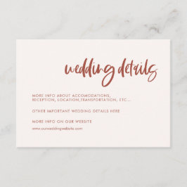 Uppgifter om den moderna eleganten snö rosa bröllo tilläggskort