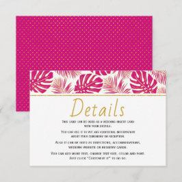 Uppgifter om den moderna magentan tropiska löv brö tilläggskort