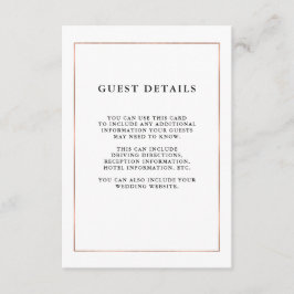 Uppgifter om den moderna minimala Faux-gästen Ro G Tilläggskort