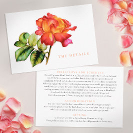 Uppgifter om den röda orangen i Tea ro bröllop Tilläggskort