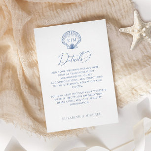Uppgifter om det blå strutsblocket Monogram Bröllo Tilläggskort