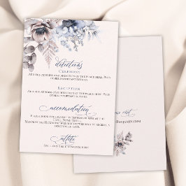 Uppgifter om Dusty Blue beige blommigt elegant brö Tilläggskort
