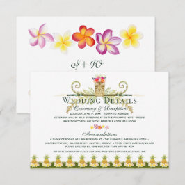 Uppgifter om Elegant Blommigt Tropical Summer Bröl Inbjudningar