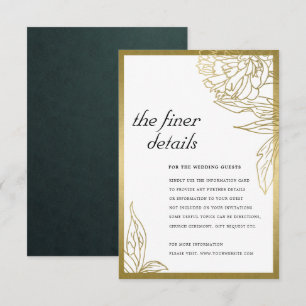 UPPGIFTER OM elegant CLASSY GOLD FOIL BLOMMIGT BRÖ Tilläggskort