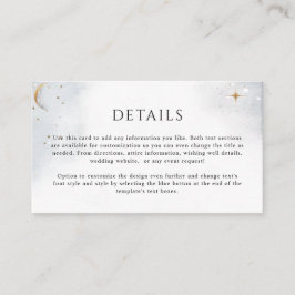 Uppgifter om eleganten (eller annat) Celestial Brö Tilläggskort