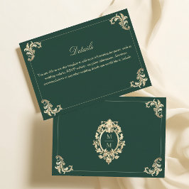 Uppgifter om Emerald Grönt Baroque Guld Bröllop Tilläggskort