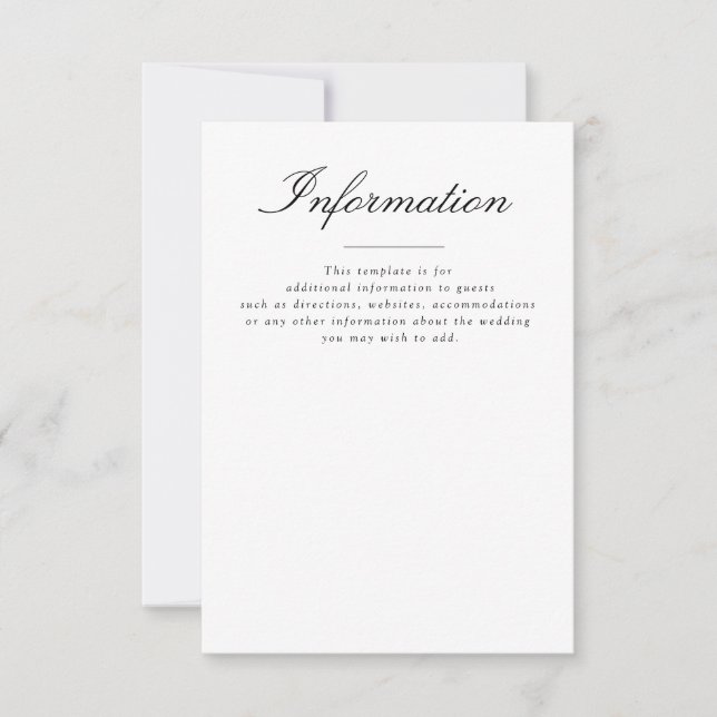 uppgifter om enkel typografi bröllop OSA kort (Framsida)