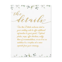 Uppgifter om Eucalyptus Greenery Gräns Guld Bröllo