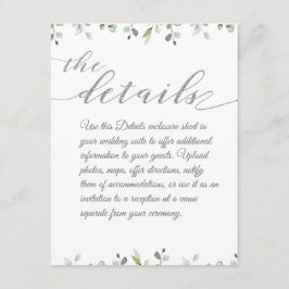 Uppgifter om Eucalyptus Greenery Gräns Silver Bröl Tilläggskort