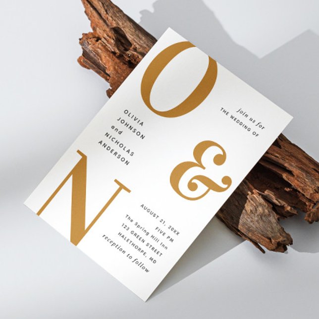 Uppgifter om Fall Senap fet typografi bröllop QR Inbjudningar (Skapare uppladdad)