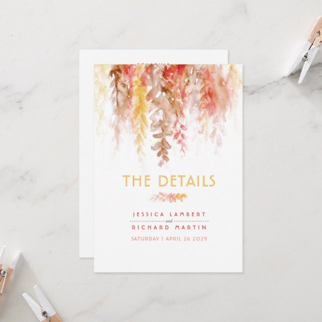 Uppgifter om Fall Vines bröllop (Fram/Back In Situ)