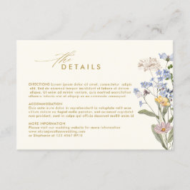 Uppgifter om färgad vildblomma Garden Guld Bröllop Tilläggskort
