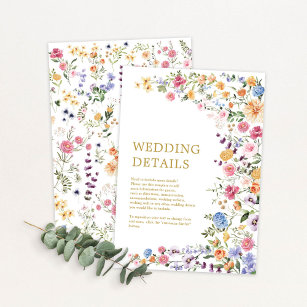 Uppgifter om Garden Flowers Vår Wildblomme Bröllop Tilläggskort