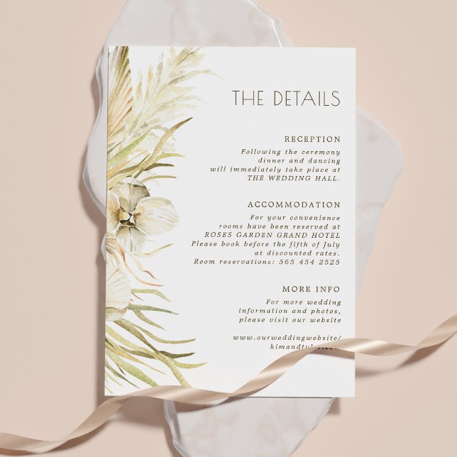 Uppgifter om gäst i Boho botanical bröllop Tilläggskort (Skapare uppladdad)