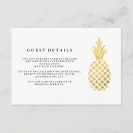 Uppgifter om gästen för ananas Bröllop i elegant Tilläggskort