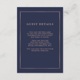 Uppgifter om gästen i Midnight Blue och Ro Guld Gr Tilläggskort