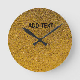 Uppgifter om golden glitter rund klocka