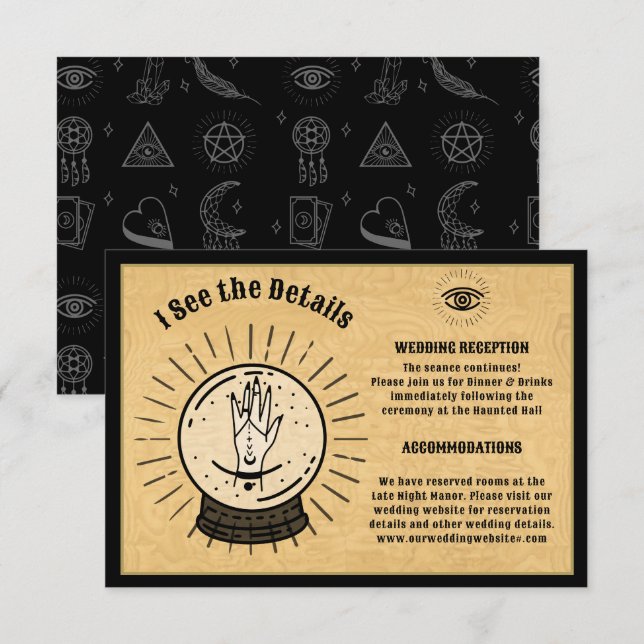 Uppgifter om Gothic Mystical Spirit Board Crystal  Inbjudningar (Fram/baksida)