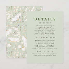 Uppgifter om handritade Wildblommor Mönster Bröllo Tilläggskort