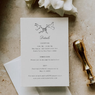 Uppgifter om illustrerade fåglar Whimsical Bröllop Tilläggskort