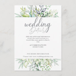 Uppgifter om kalligrafi i Botaniskt Bröllop Tilläggskort