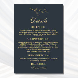 Uppgifter om kol, botaniskt minimalistiskt Bröllop Tilläggskort