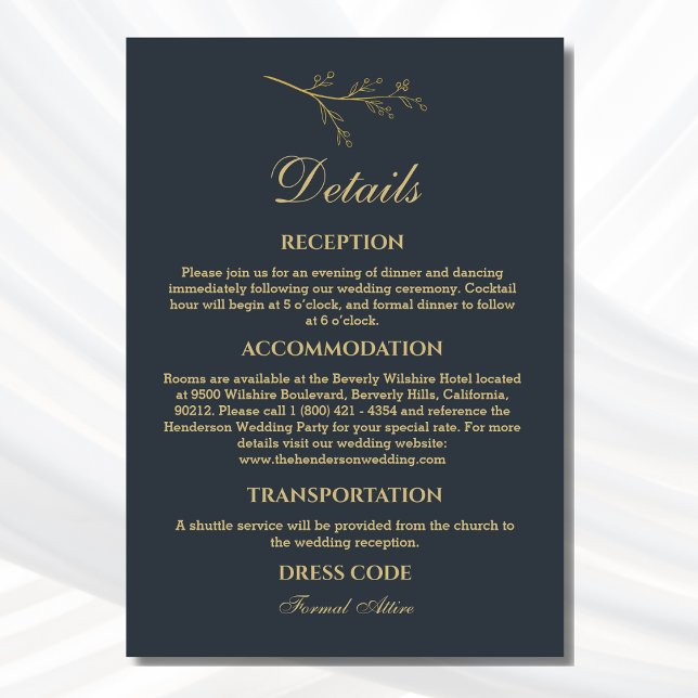 Uppgifter om kol, botaniskt minimalistiskt Bröllop Tilläggskort (Skapare uppladdad)