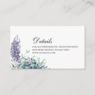 Uppgifter om lila blommor bröllop. Blommigtens inm Tilläggskort