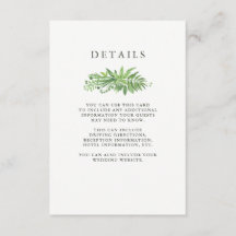 Uppgifter om Luxe Löv Grönt Botanical Bröllop Gues