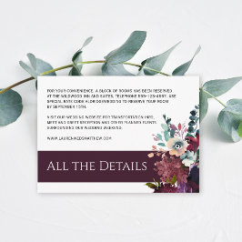 Uppgifter om Luxurij Vin Blommigt Bröllop Tilläggskort