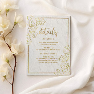Uppgifter om Luxury White guld Fransk blommigt snö Tilläggskort