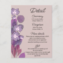 Uppgifter om Mauve lila  blommigt bröllop