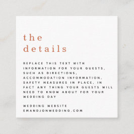 Uppgifter om Mini Simple Typography Terracotta Brö Tilläggskort