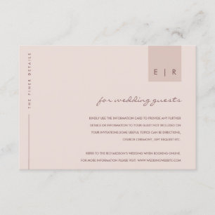 UPPGIFTER OM MINIMAL ROSA TYPOGRAFI BRÖLLOP TILLÄGGSKORT