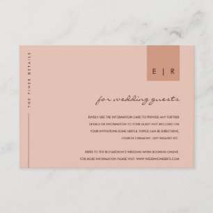 UPPGIFTER OM MINIMAL RUST PEACH TYPOGRAPHY BRÖLLOP TILLÄGGSKORT